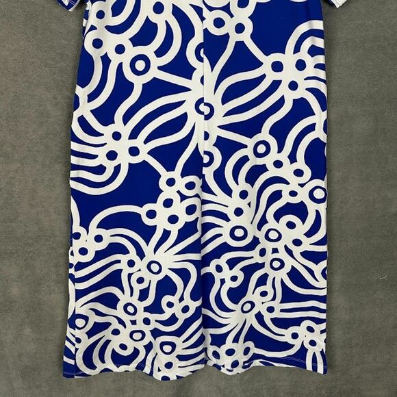 Lesley Evers Dress Womens Medium Blue Short Sleeve Stretch Comfort Resort Beach - Picture 6 of 13